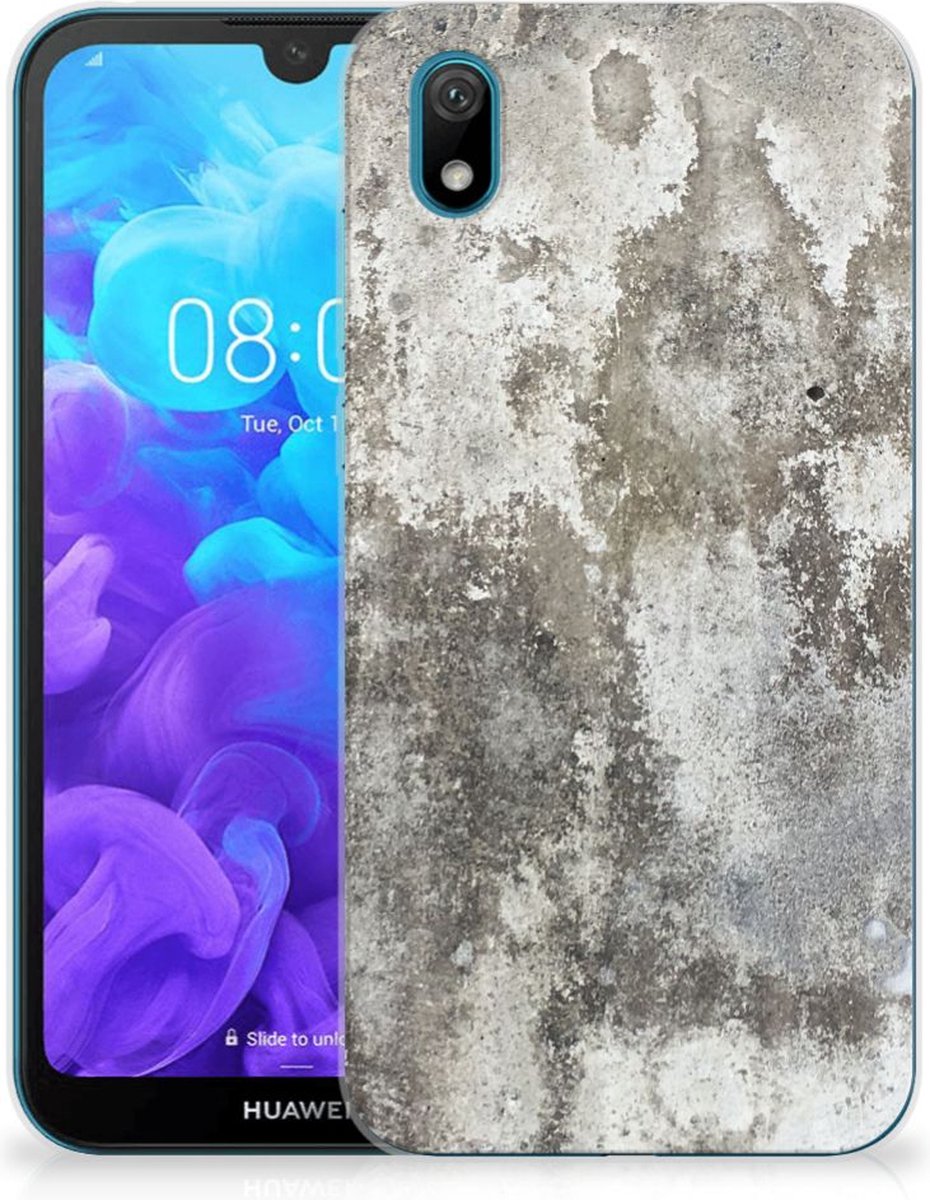 Huawei Y5 (2019) TPU Siliconen Hoesje Beton Print