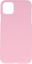 Bestcases Color Telefoonhoesje - Backcover Hoesje - Siliconen Case Back Cover voor iPhone 11 - Roze