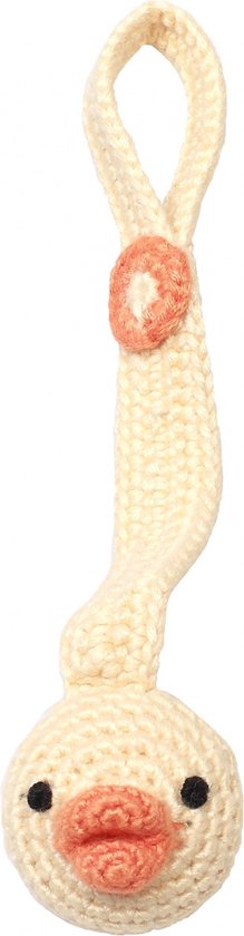 TYRY.HU Fopspeenketting van zachte stof, handgemaakte houten katoenen speenketting voor kinderen, jongens, bijtring, cadeau, 2 stuks