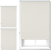 Relaxdays 3 x verduisterend rolgordijn beige - zonwerend - met klemmen – 80x160cm