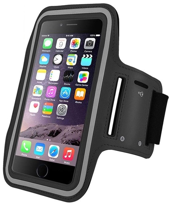 Geschikt voor Apple iPhone 11 Universele Sportarmband zwart