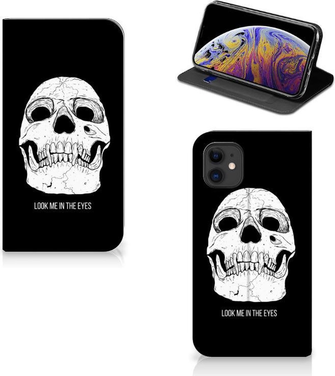 Book Case voor Mobiel BookCase Apple iPhone 11 Skull Eyes