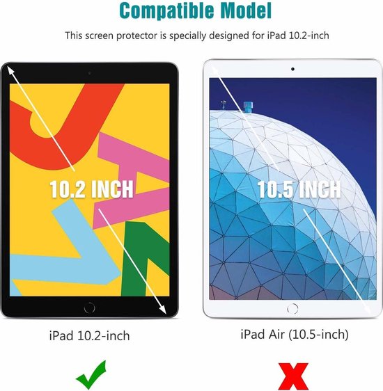 Apple iPad 10.2 (2019) Protecteur d'écran en verre - Ntech - 2Pack