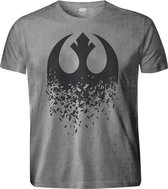 Star Wars Heren Tshirt -S- Episode VIII Rebel Logo Splintered Grijs