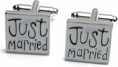 Manchetknopen - Just Married Tekst Bruiloft Getrouwd Bruidegom