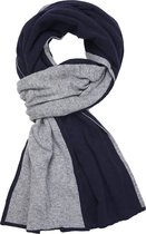 Profuomo heren sjaal - navy blauw met grijs