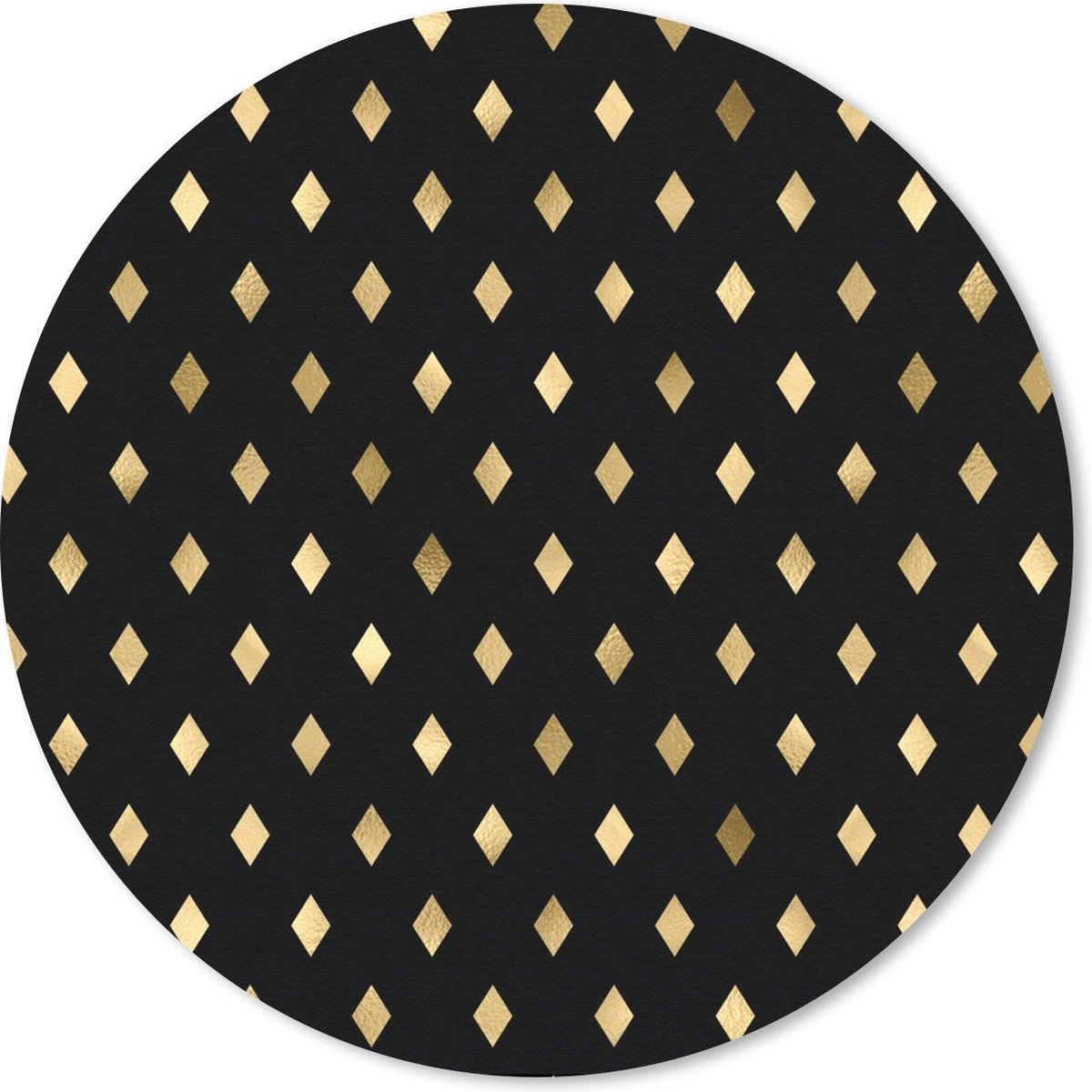 Muismat rond 50x50 cm - Mousepad Patronen - Goud - Ruit - Ronde muismatten