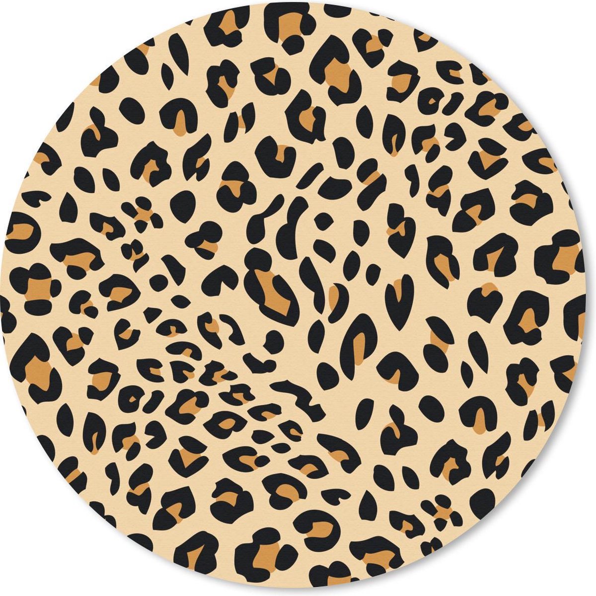 Muismat rond 50x50 cm - Mousepad Patronen - Panterprint - Bruin - Ronde muismatten