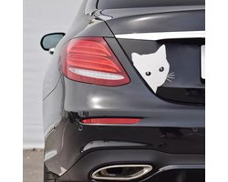 GoedeDoelen.Shop | (Auto) Sticker Hello Cat Zilver | Katten Sticker | Laptopsticker | Autosticker | Wandsticker | Raamsticker | WC Sticker | 12 x 14,5 cm | Wellness-House