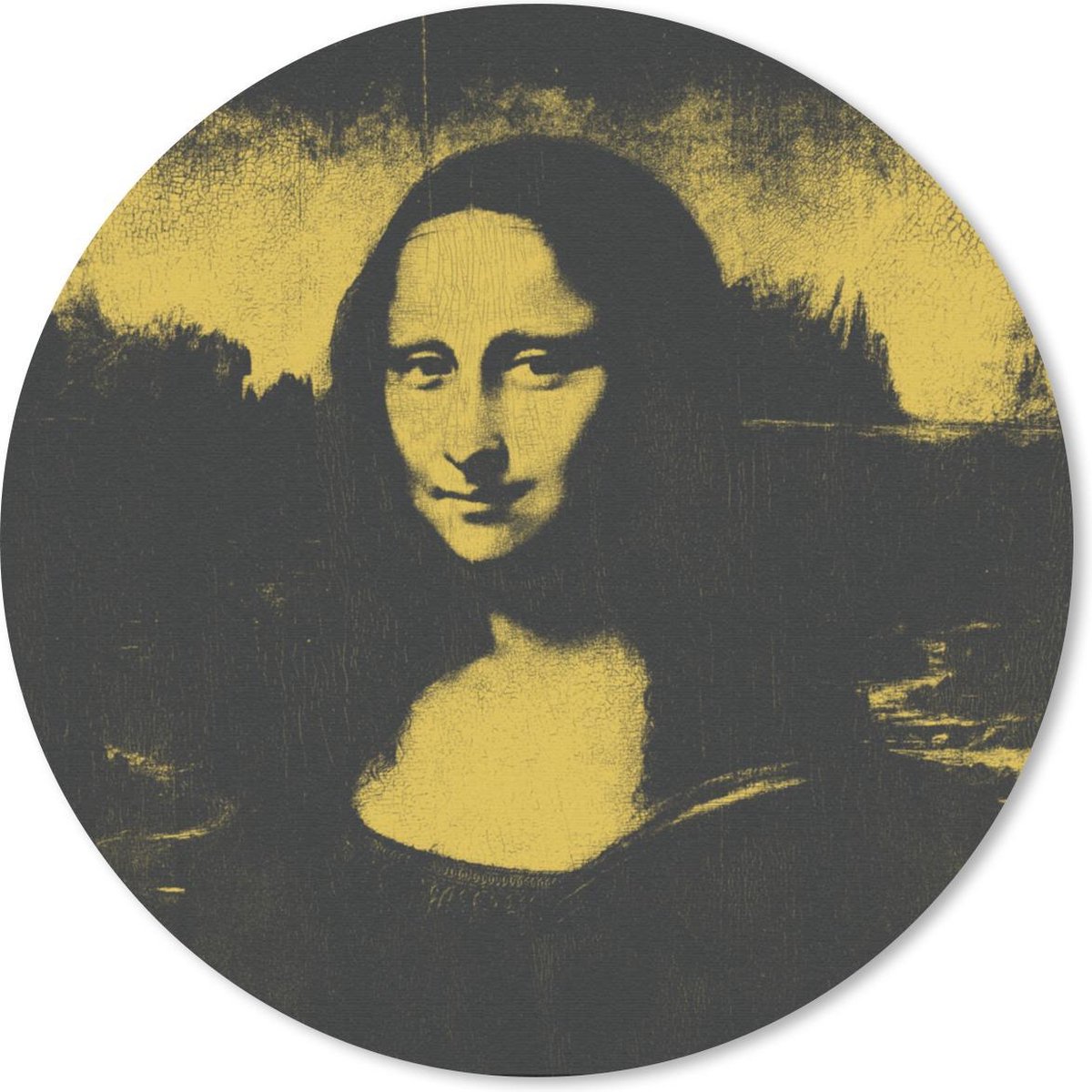 Muismat rond 50x50 cm - Mousepad Mona Lisa - Leonardo da Vinci - Kunst - Ronde muismatten