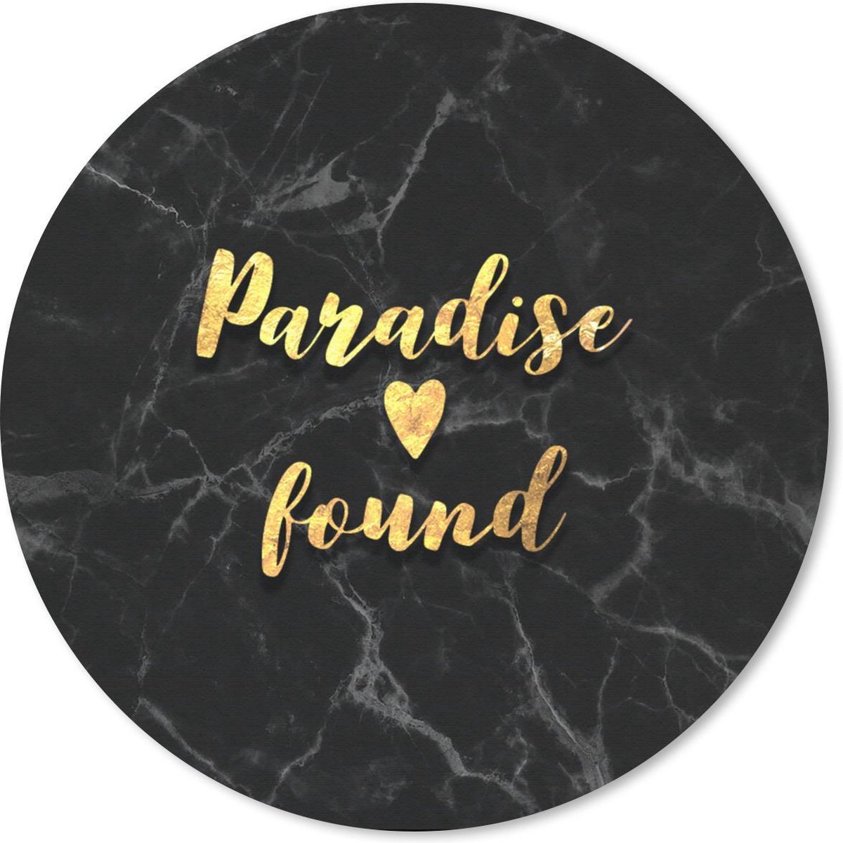 Muismat rond 50x50 cm - Mousepad Quote - Hart - Paradijs - Goud - Ronde muismatten