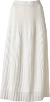 Dames wijde plisse rok offwhite lang brede band | Maat 4XL
