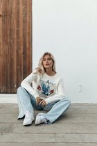 Colourful Rebel High Voltage Trui  Wit Dames - Basic Fit - Katoen - L