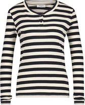 Penn & Ink Shirt Gestreept Zwart Wit  Dames maat S