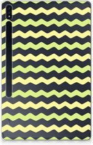 Cover Samsung Galaxy Tab S7 Plus Silicone Tablet Hoes Waves Yellow met transparant zijkanten