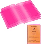 kwmobile 3x hoesje voor vaccinatieboekje - Hoes voor vaccinatiebewijs in roze / transparant - Cover voor kinderen en volwassenen - 93x130mm - Omslag voor geel boekje