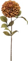 Kunstbloem Dahlia 74 cm bruin/groen