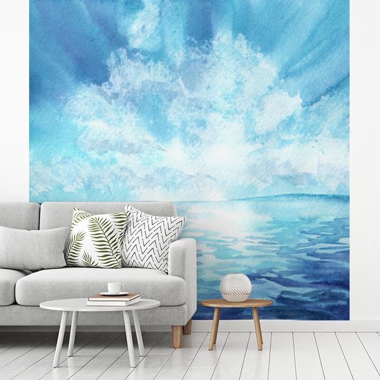 Papier Peint - Papier peint photo Mer - Ciel - Soleil - Largeur 300 cm x Hauteur 300 cm