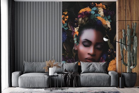 Papier peint - Papiers Papier peint photo Femmes - Fleurs - Couleur - Largeur 180 cm x Hauteur 280 cm