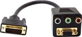DVI-I VGA 24+5 Male naar VGA + RCA RGB AV Female kabel adapter / HaverCo