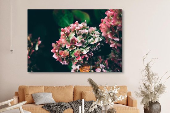 Toile Peinture Roses - Plante - Wit - 180x120 cm - Décoration murale XXL