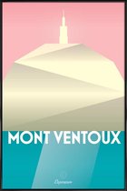 JUNIQE - Poster met kunststof lijst Mont Ventoux II -13x18 /Turkoois &