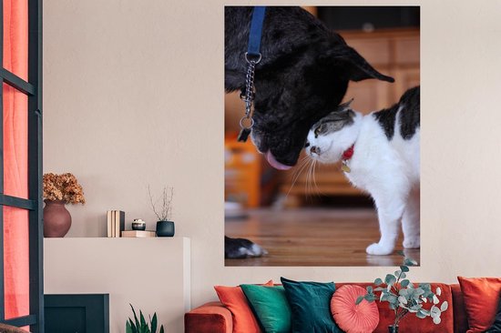 Poster 120x180 cm - Kat - Hond - Dieren - Posters - Kamer decoratie - Wanddecoratie woonkamer - Muurdecoratie slaapkamer XXL