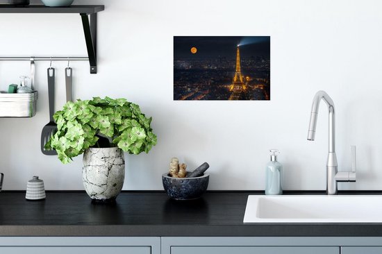 Affiche Paris - Tour Eiffel - Lune - 30x20 cm