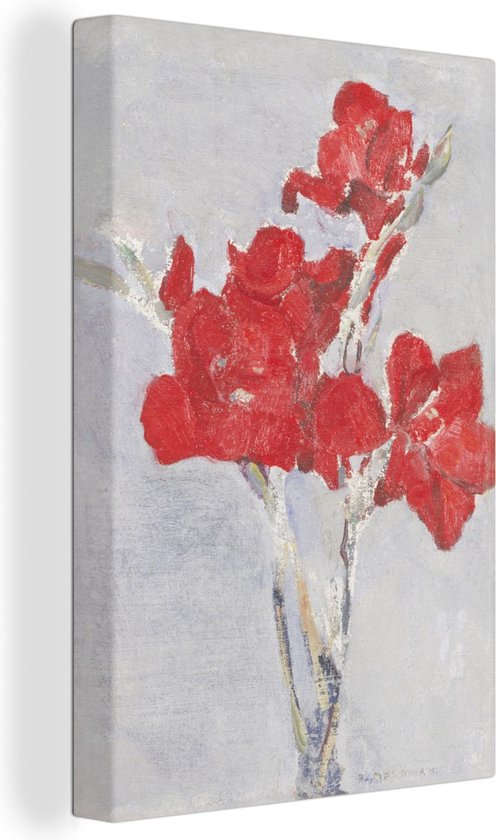 Peintures sur Toile Glaïeul Rouge - Piet Mondrian - 40x60 cm - Décoration murale
