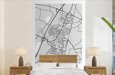 Behang - Fotobehang Stadskaart - Beilen - Grijs - Wit - Breedte 145 cm x hoogte 220 cm - Plattegrond