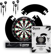 KOTO Tournament Set - KOTO Dartbord met Surround, Throwline en 2 sets KOTO Dartpijlen - Complete dartset