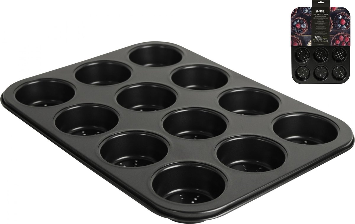 Gusta - Muffin bakvorm - Geperforeerd - 12-vaks