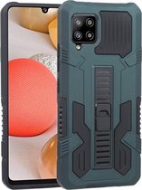 Voor Samsung Galaxy A42 5G Vanguard Warrior All Inclusive dubbele kleur schokbestendig TPU + pc-beschermhoes met houder (grafietgroen)
