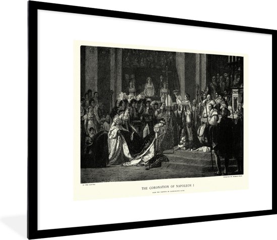 Fotolijst incl. Poster - Illustratie van Napoleon Bonaparte en een grote groep mensen - Posterlijst