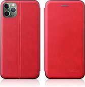 Voor iPhone 13 mini Geïntegreerde Spanning Retro Textuur Magnetische TPU + PU Leren Case met Kaartsleuf & Houder (Rood)