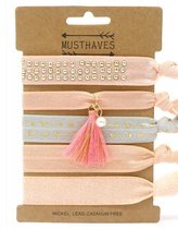 Elastische Hair Tie of Armbanden | Pink B0079