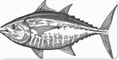 Muismat Vissen illustratie - Een klassieke illustratie van een vis muismat rubber - 80x40 cm - Muismat met foto