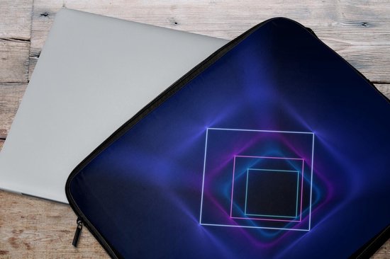 Housse ordinateur 17 pouces 41x32 cm - Neon Nature - Housse Macbook & Laptop Neon squares in tunnel - Housse ordinateur portable avec photo