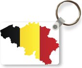 Sleutelhanger - Een illustratie van België in de kleuren van de vlag - Uitdeelcadeautjes - Plastic