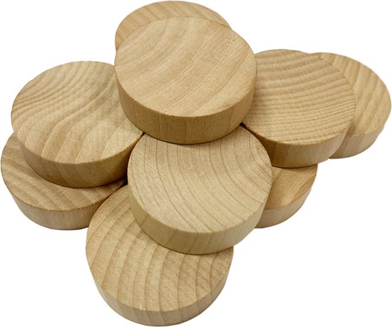 20 stuks houten schijven, diameter 9-10 cm, ronde ronde schijven voor knutselen, thuis, handwerk, bruiloft, feest