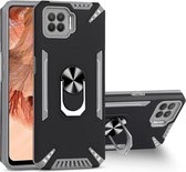 Voor OPPO F17 PC + TPU-beschermhoes met 360 graden draaibare ringhouder (grijs)