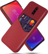 Voor Xiaomi Redmi K20 Pro Doek Textuur PC + PU Lederen Achterkant Schokbestendig Hoesje met Kaartsleuf (Rood)