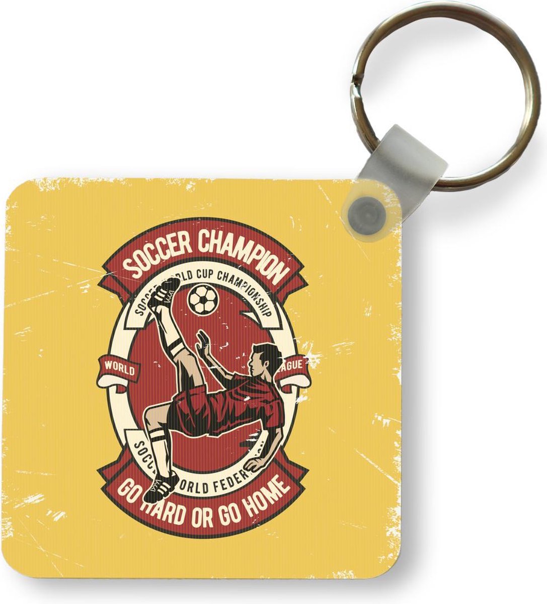 Sleutelhanger - Uitdeelcadeautjes - Voetbal - Man - Vintage - Quote - Plastic