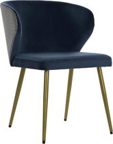 Stoel DKD Home Decor Blauw Wit Zwart Polyester Metaal Gouden (58 x 58 x 78 cm)