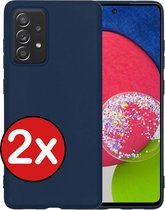 Samsung A52s Hoesje 5G Siliconen Case Back Cover Hoes - Samsung Galaxy A52s Hoesje Cover Hoes Siliconen - Donker Blauw - 2 PACK