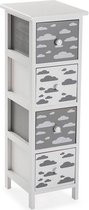 Ladenkast Hout MDF Wolken 4 lades (29 x 82 x 25 cm)