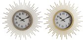 Muurklok DKD Home Decor Polypropyleen Kristal (2 pcs) (35.6 x 4 x 35.6 cm)