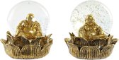 Decoratieve figuren DKD Home Decor Hars Kristal Boeddha (2 pcs) (15 x 15 x 16 cm)