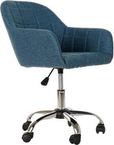 Stoel DKD Home Decor Blauw Zilver Polyester Metaal (52 x 60 x 79 cm)