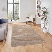 Flycarpets Wenen Hoogpolig vloerkleed - Gerecycled Duurzaam - Beige - 120x170 cm